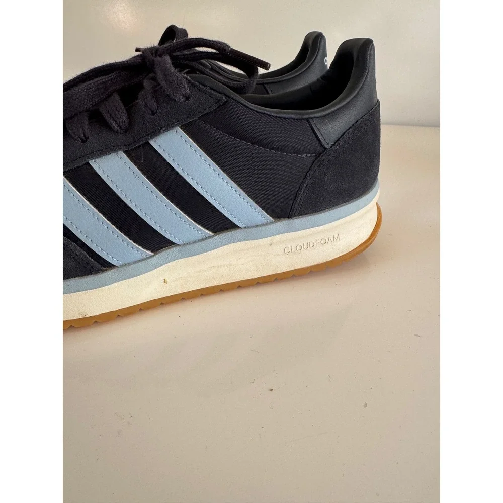Adidas Run 70s 2.0 Cloudfoam Sneaker Navy Blue Light Blue Gum Sole Mens 8.5